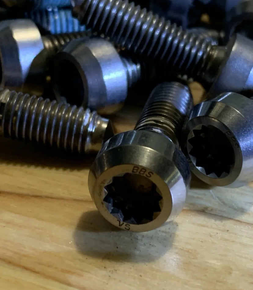 Set of 10 pieces BBS Titanium SPLIT WHEEL BOLTS M7 x 24MM RS2 ,RS GT ,RS style 42 rs740 rs741