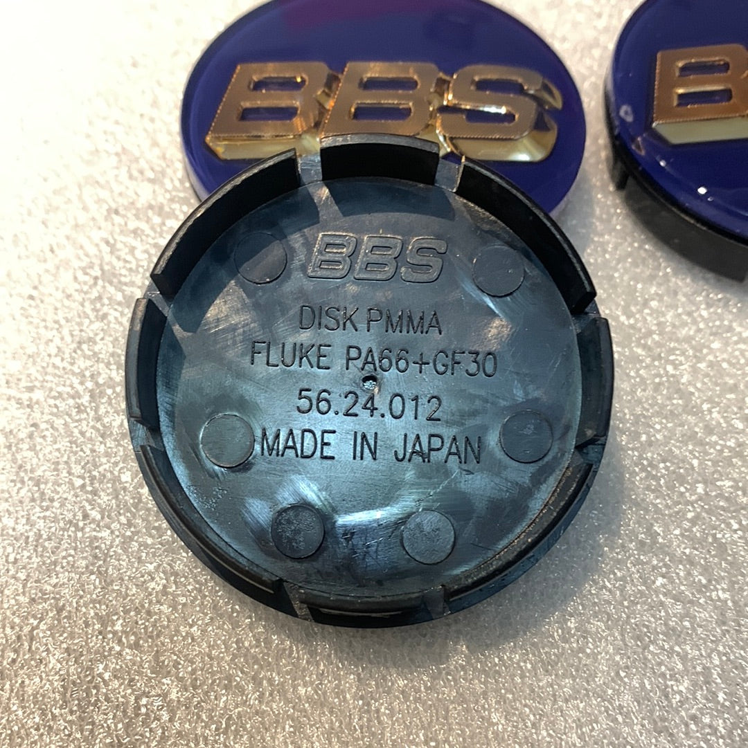 BBS 3D logos caps Blue/gold 56mm