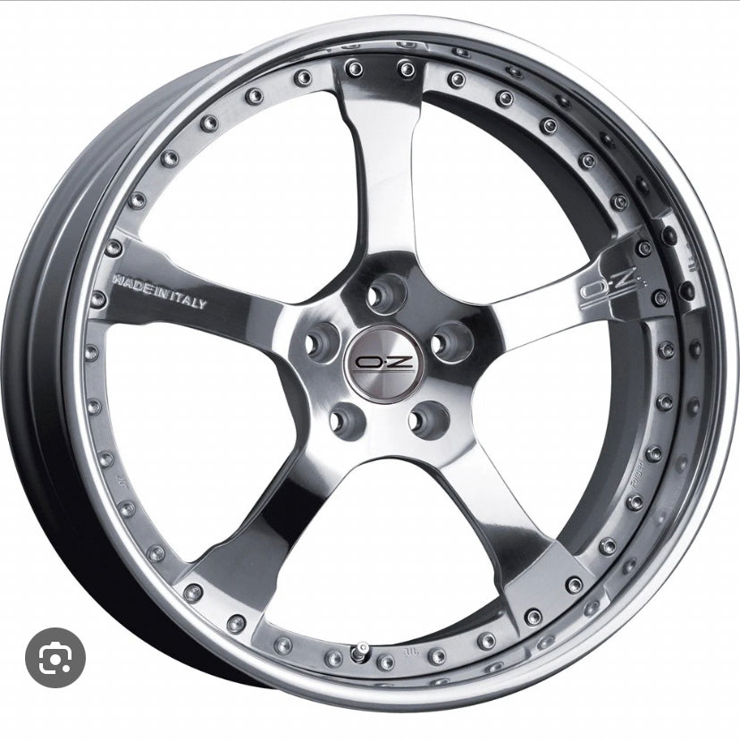 Pair of OZ Racing Raffaello 20” Reverse outer lips 35 holes Radinox  4” wide