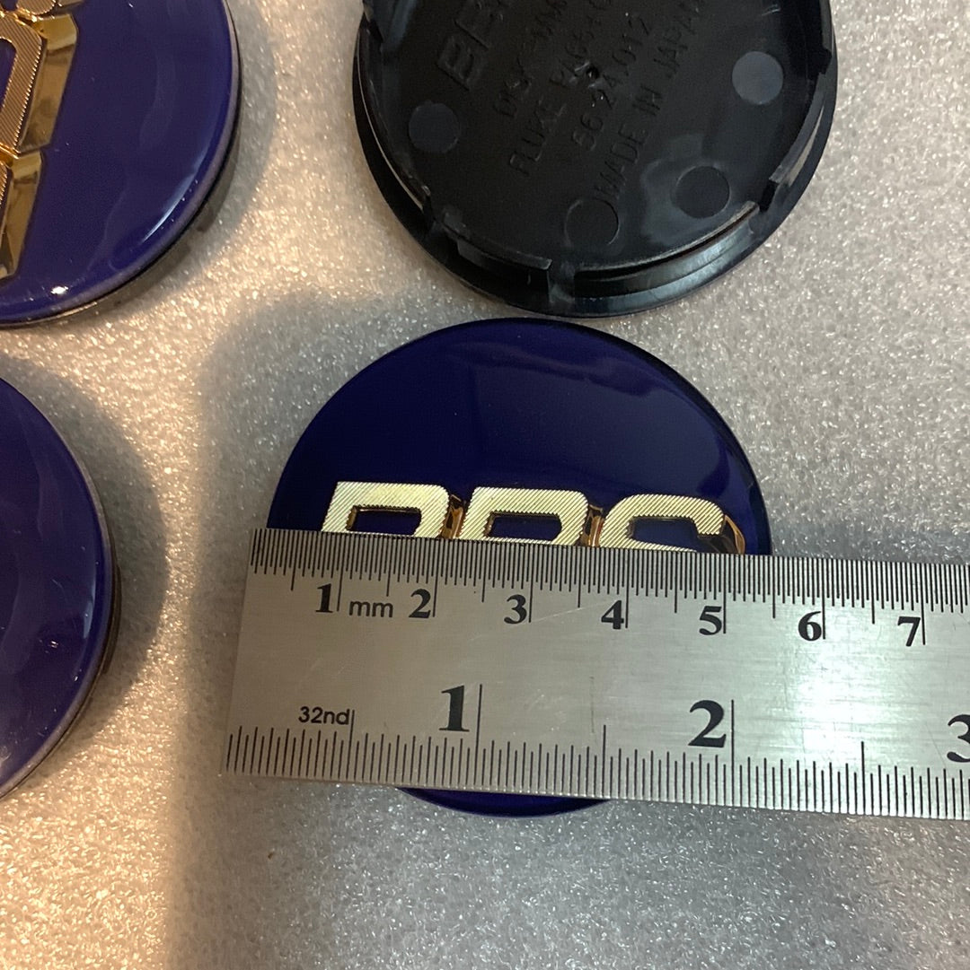 BBS 3D logos caps Blue/gold 56mm