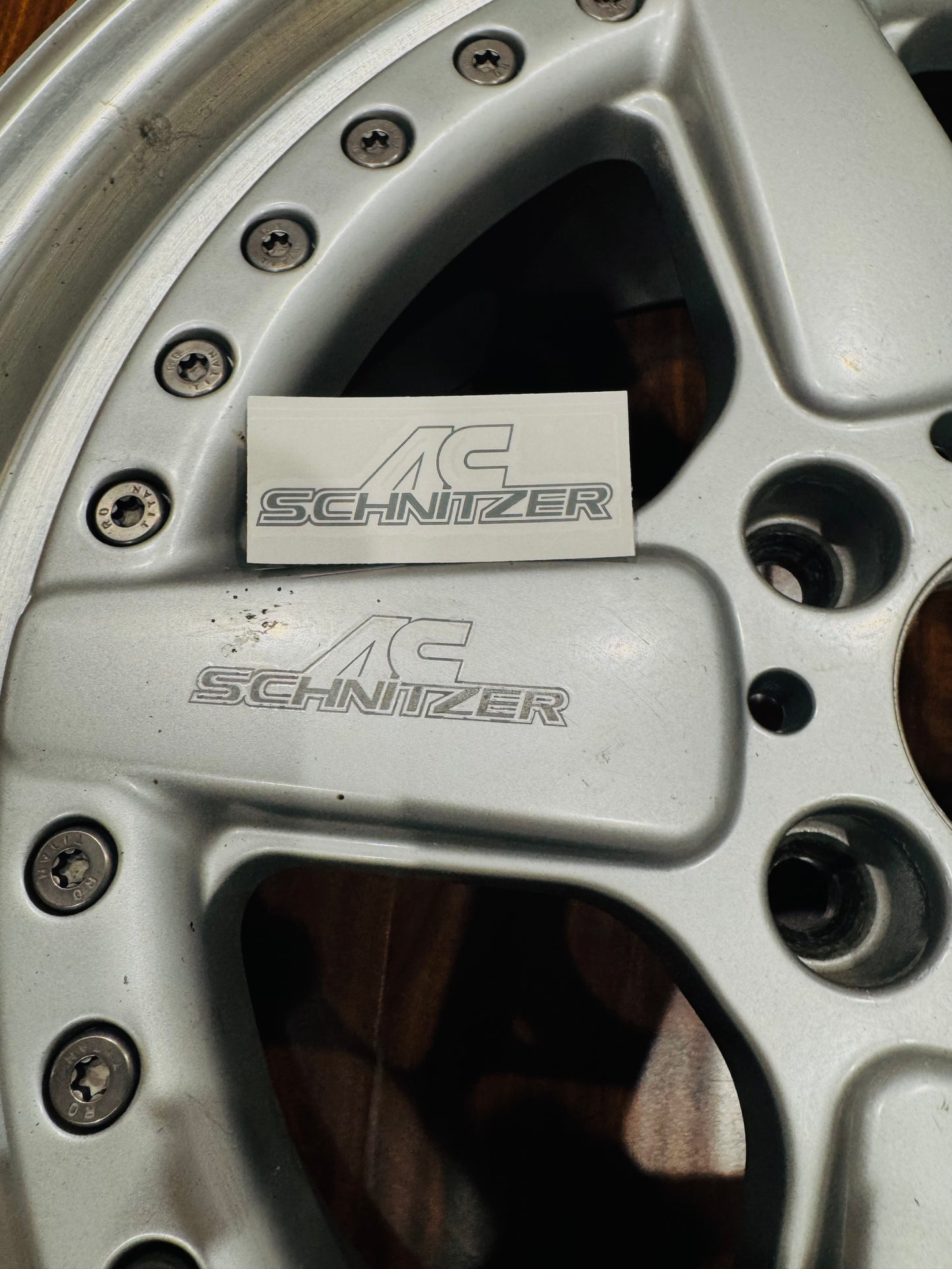 AC Schnitzer Type 2 Replacement Spoke Stickers / Emblems . Black set of 4