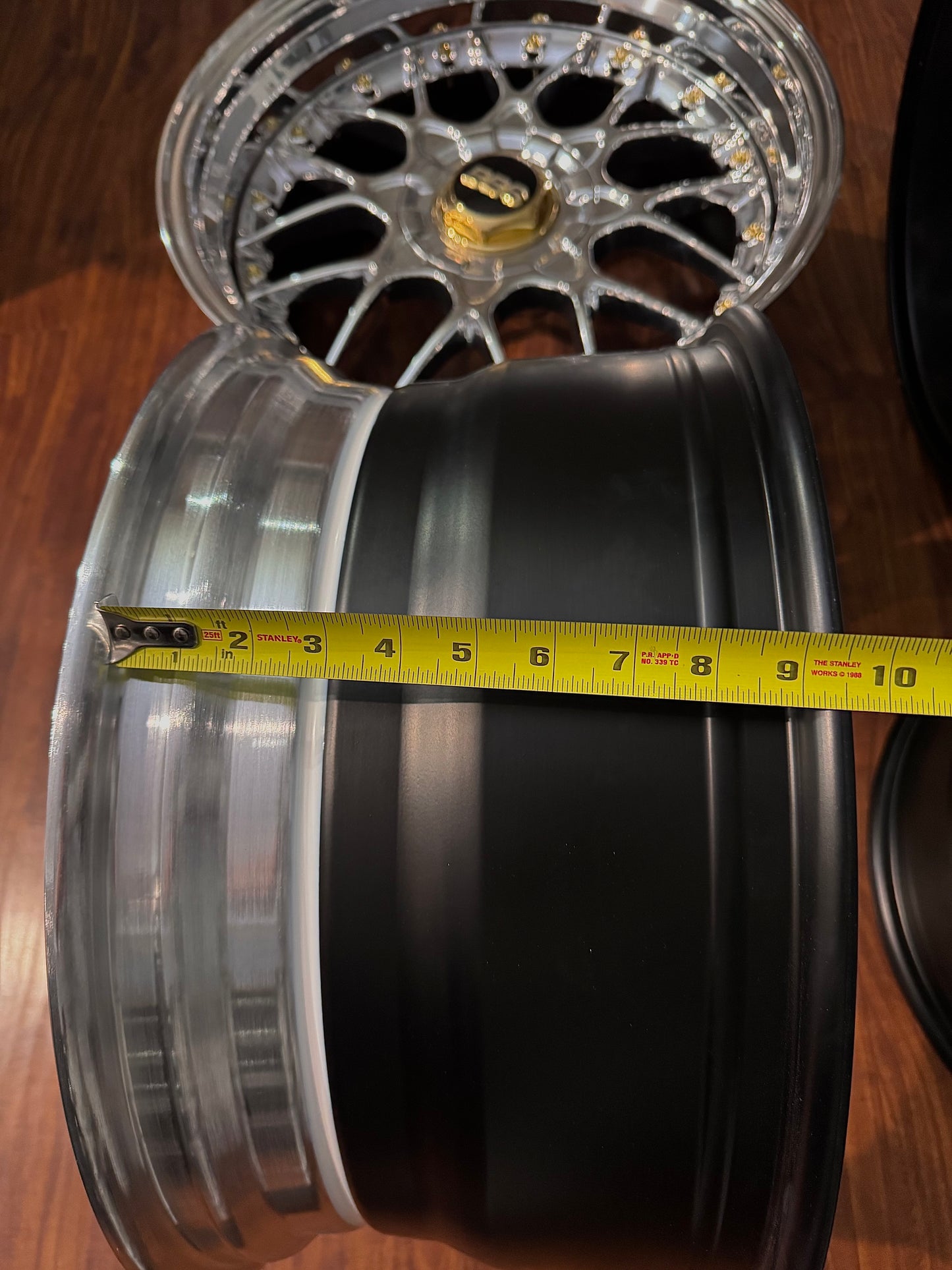 19” BBS RS2 5x120 BMW E46 ,E39 , 3 piece conversion ceramic polished finish.