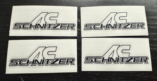 AC Schnitzer Type 2 Replacement Spoke Stickers / Emblems .            Black set of 4