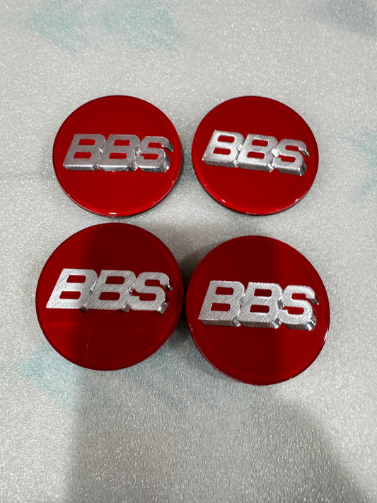 Genuine BBS 3D logos 70mm Set of 4  BBS RS ,LM   Red / Silver