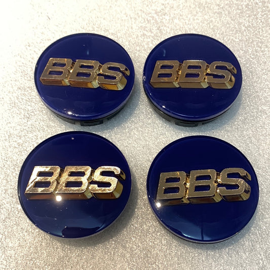 BBS 3D logos caps Blue/gold 56mm