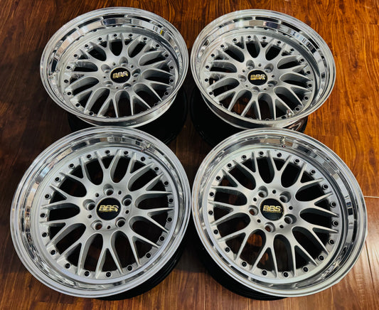 19” BBS RS740 style 42  5x120.        3 piece conversion,built to order. BMW E39 E46 E36