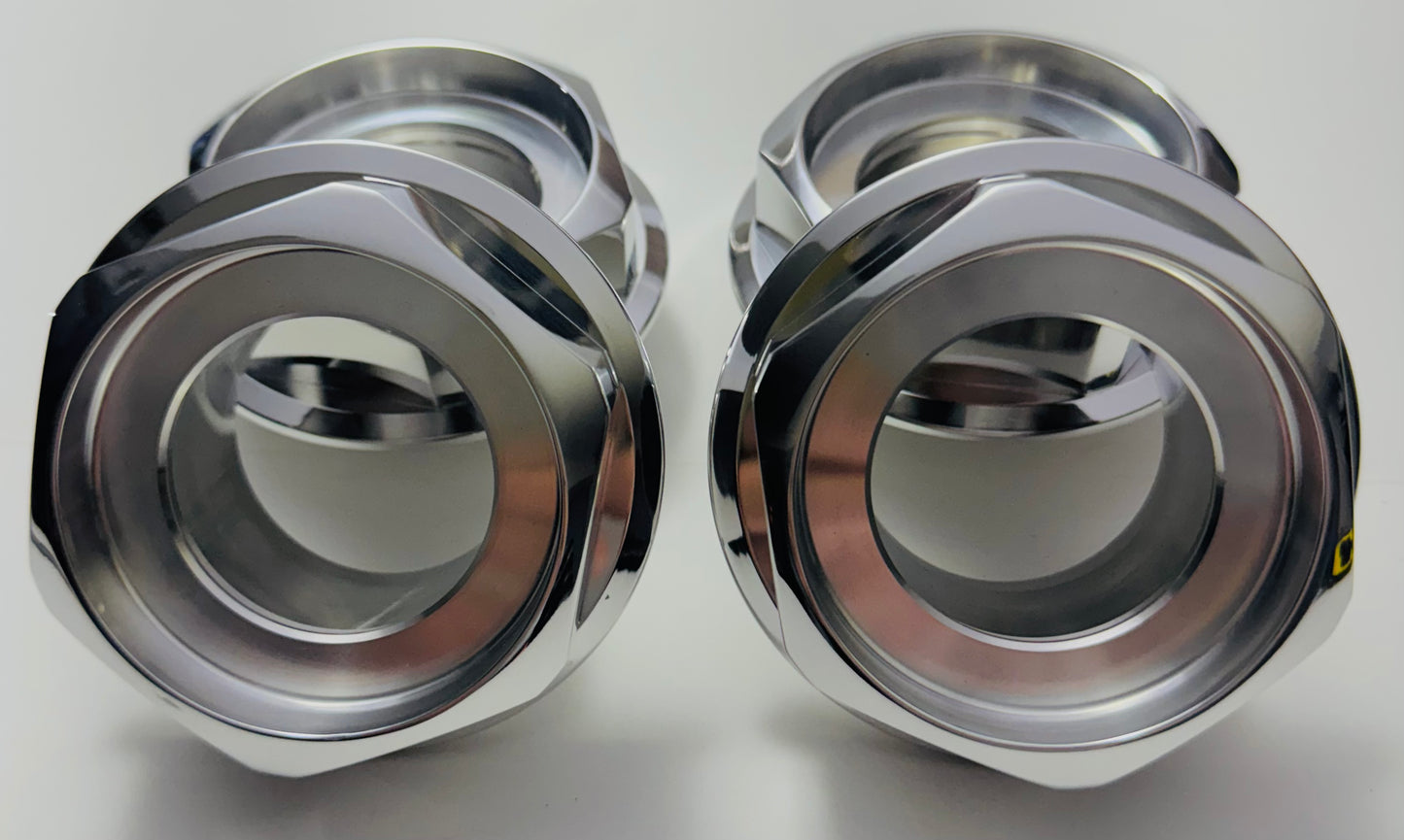 Polished billet aluminum Hex Caps for 15” BBS RS , RS2 , small  tread.