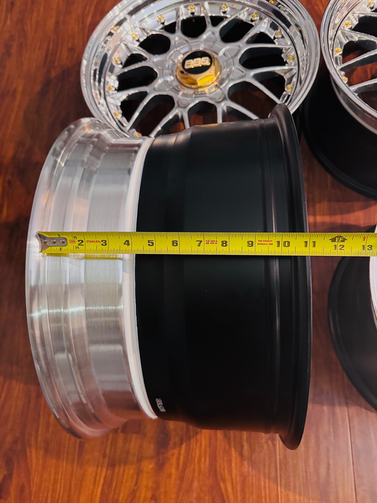 19” BBS RS2 5x120 BMW E46 ,E39 , 3 piece conversion ceramic polished finish.