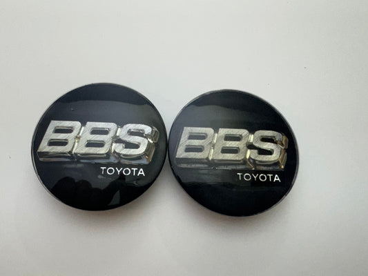 Genuine BBS 3D logos 70mm Classic Toyota BBS RS ,LM Used condition. Pair RARE!!!