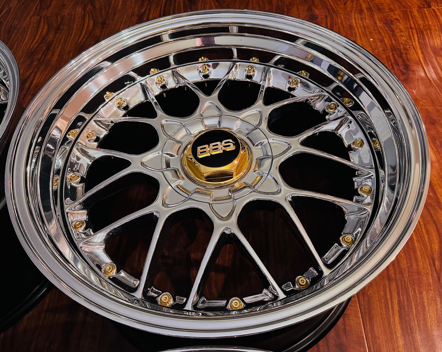 19” BBS RS2 5x120 BMW E46 ,E39 , 3 piece conversion ceramic polished finish.