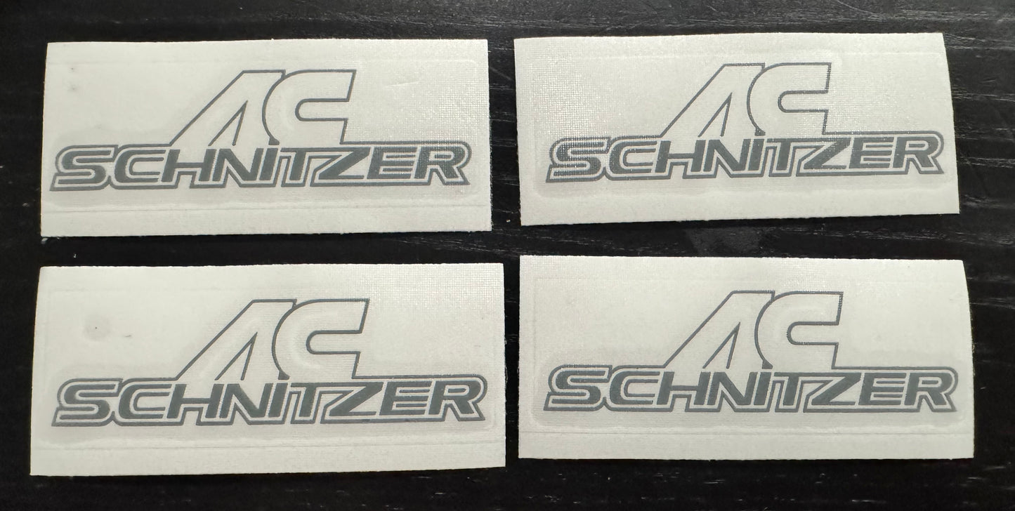 AC Schnitzer Type 2 Replacement Spoke Stickers / Emblems .            Gray set of 4.