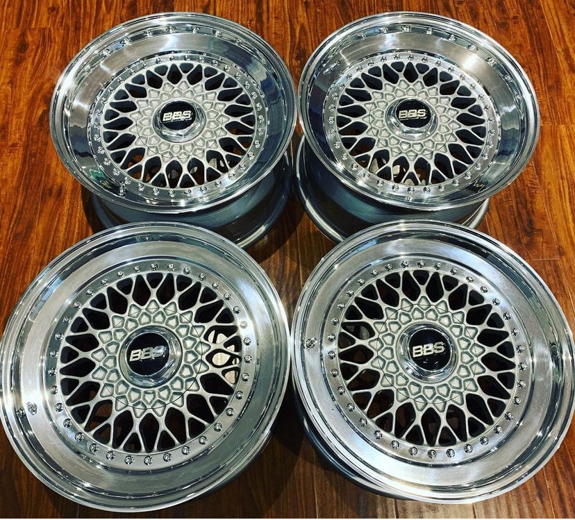 16” Double step BBS RS 4x100 non drilled bolt pattern . BMW E30