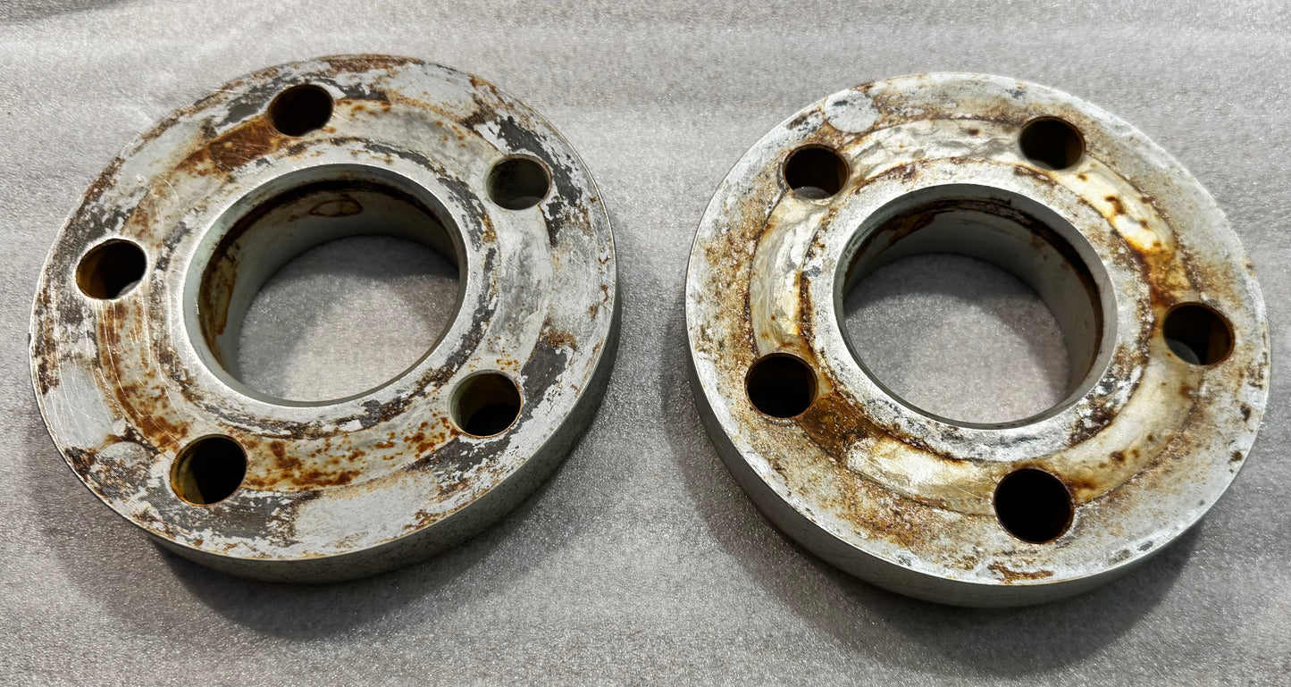 Pair of Genuine 5x112  carlsson CB. 76mm to 66,5mm hub centric spacers 20mm thick.